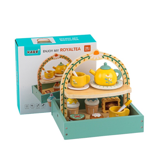 Juego de té de madera – 2 niveles
