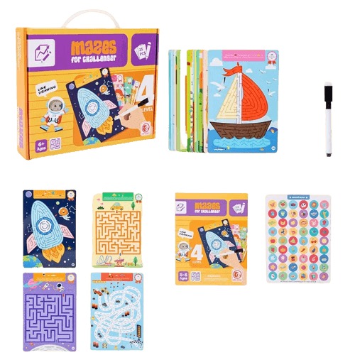 Box juegos lógica reutilizables con stickers - Imagen 2