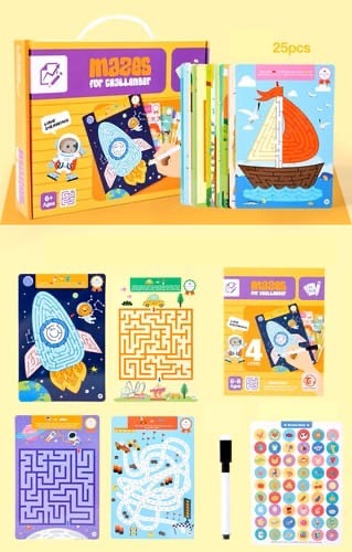 Box juegos lógica reutilizables con stickers - Imagen 3
