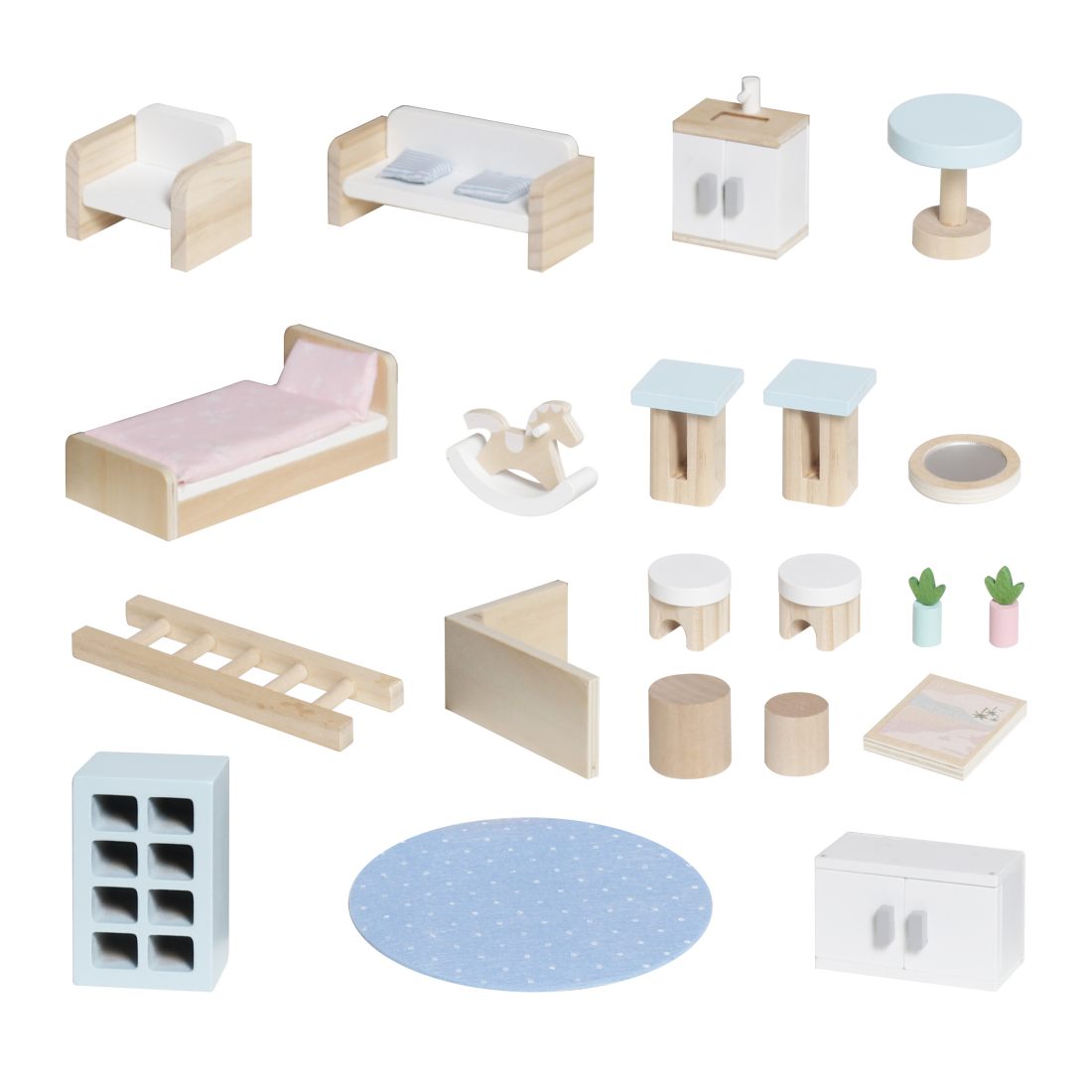 Casita de muñecas de madera portátil en valija - Imagen 7