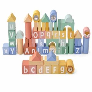 Juego de Madera con Letras y Bloques