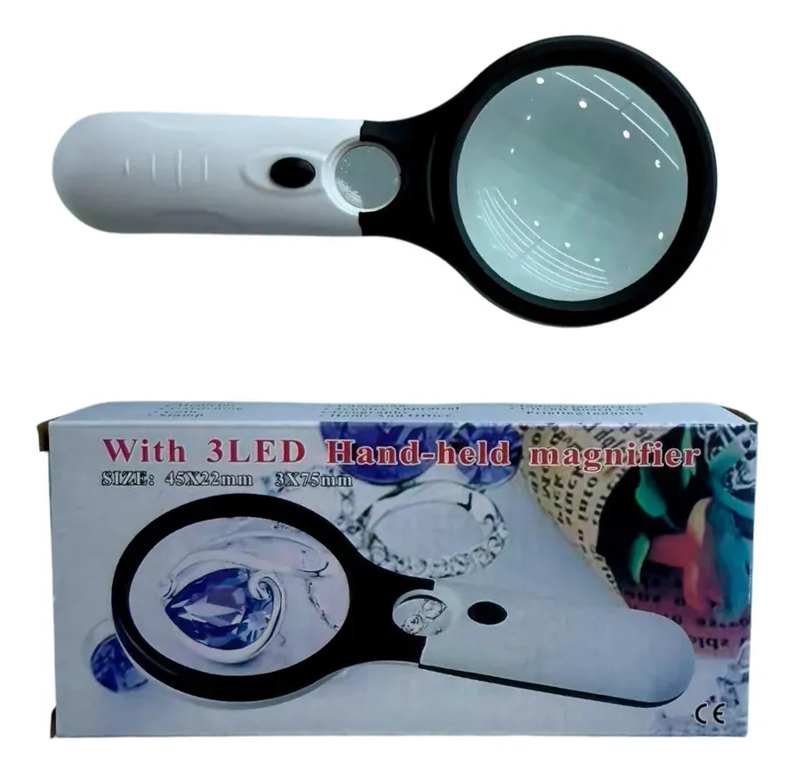 Doble Lupa Con Luz Led