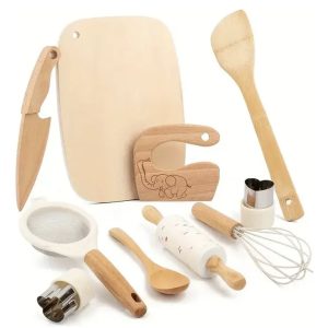 Set de Utensilios de Cocina de Madera para Niños