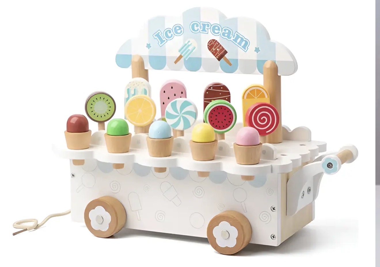 Carrito de Helados de Madera para Niños - Imagen 9