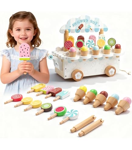Carrito de Helados de Madera para Niños - Imagen 5