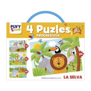 Set de Puzles de la Selva – 4 Rompecabezas Evolutivos