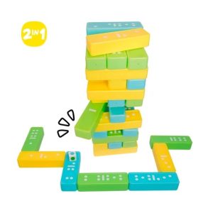 Juego 2 en 1: Jenga + Dominó Alldoro